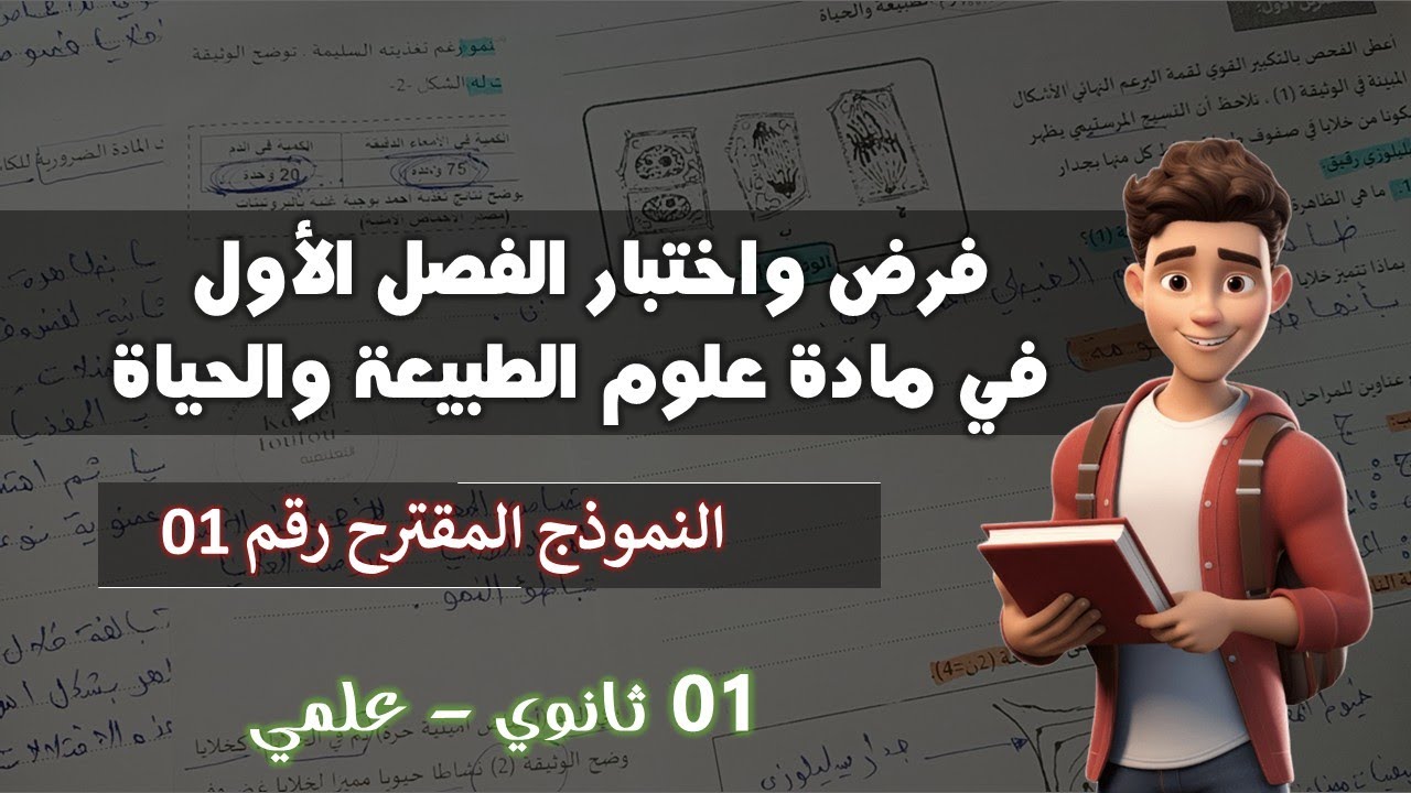 أولى ثانوي فرض واختبار الفصل الأول في مادة علوم الطبيعة والحياة