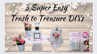 3 Super Easy Trash to Treasure DIYs Romantic Valentine's DIYs || Repurposed Vanity Decor Chanel N°5