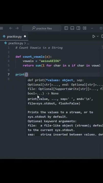 Count Vowels in a string | #python #pythonprogramming#coding# ...