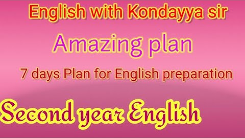 AP Inter second year / English Halfyearly / Preparation plan