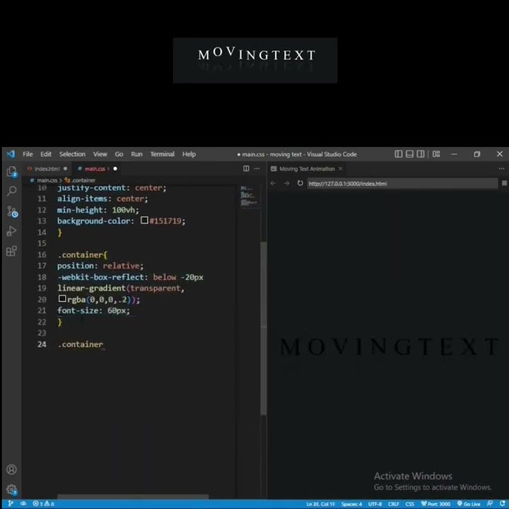 Moving Text Animation| HTML and CSS - YouTube