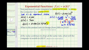 Exponential Function Application (y=ab^x) - Declining Computer Value