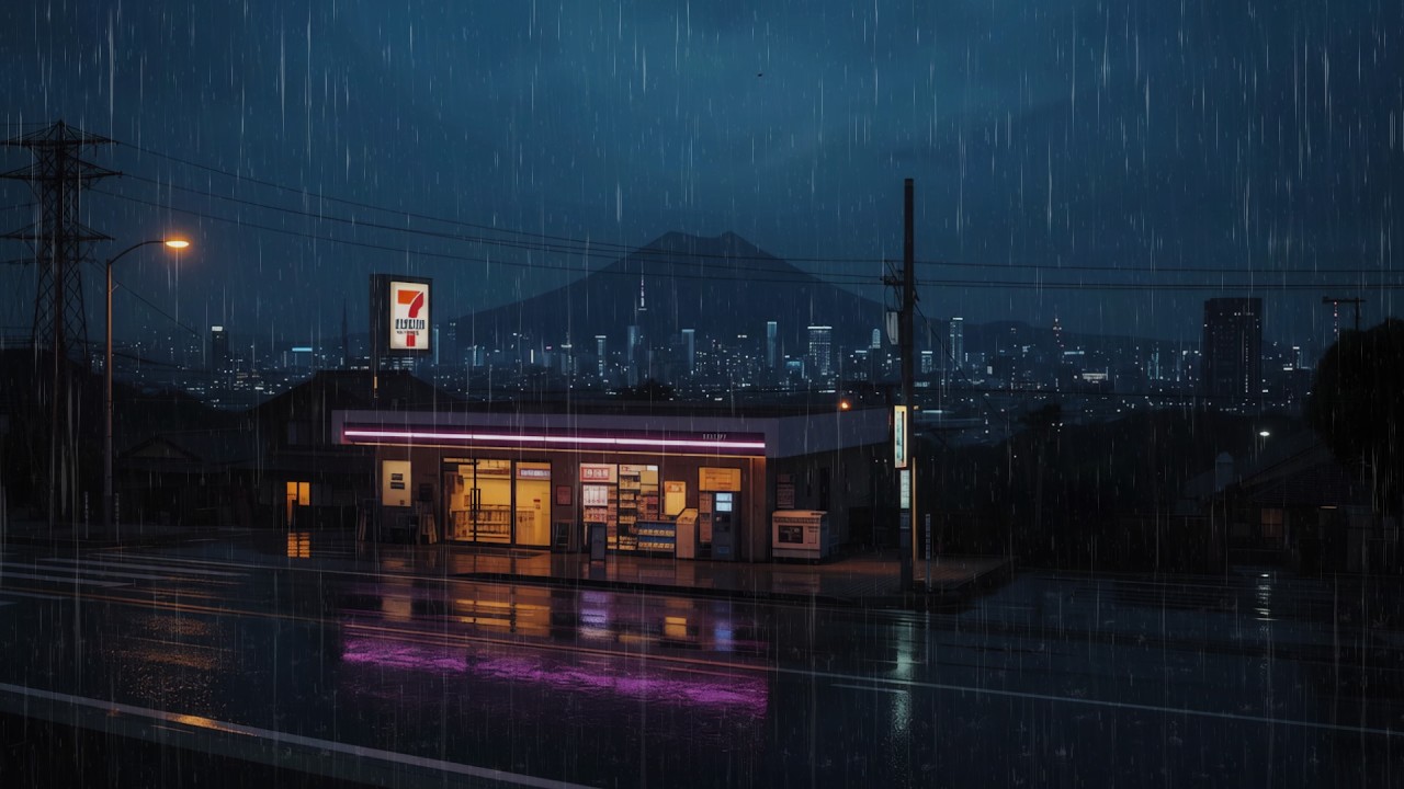 The Only Store Open at 3 AM 🌧️ 90s Tokyo Konbini | Rain Sounds & Cozy ...