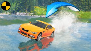 Water Sliding of Cars vs Deep River 😱 BeamNG.Drive