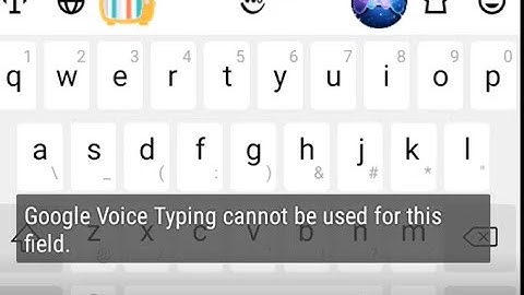 Google voice typing cannot be used for this field