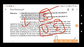 JKP Border Battalion Exam Date Announced || Official Notification