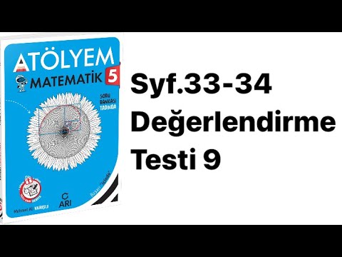 5.SINIF ATÖLYEM S.33-34 DEĞERLENDİRME TESTİ 9