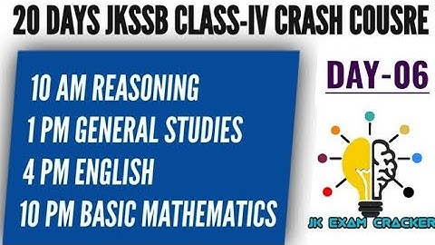 LEC-06 || CODING-DECODING || REASONING || FREE CRASH COURSE FOR JKSSB CLASS-IV