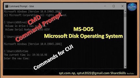 MS-DOS (Microsoft Disk Operating system): commands of command prompt CUI based interaction