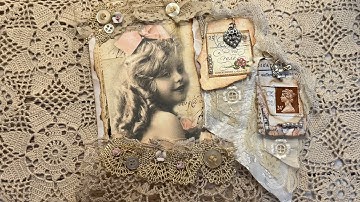 Postage Stamp Dangles and Vintage Tag Embellishments #50stackchallenge7   Numbers 5&6