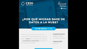 WEBINAR CEDI - MICROSOFT // ¿Por que migrar Base de Datos a la Nube?