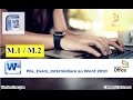 M - Certification intermédiaire Microsoft Word 2010 (Cours / Formation)