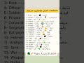 مصطلحات الجيش بالإنجليزية انجليزية تعلم اللغة الإنجليزية English Army Military Rank انجليزي 