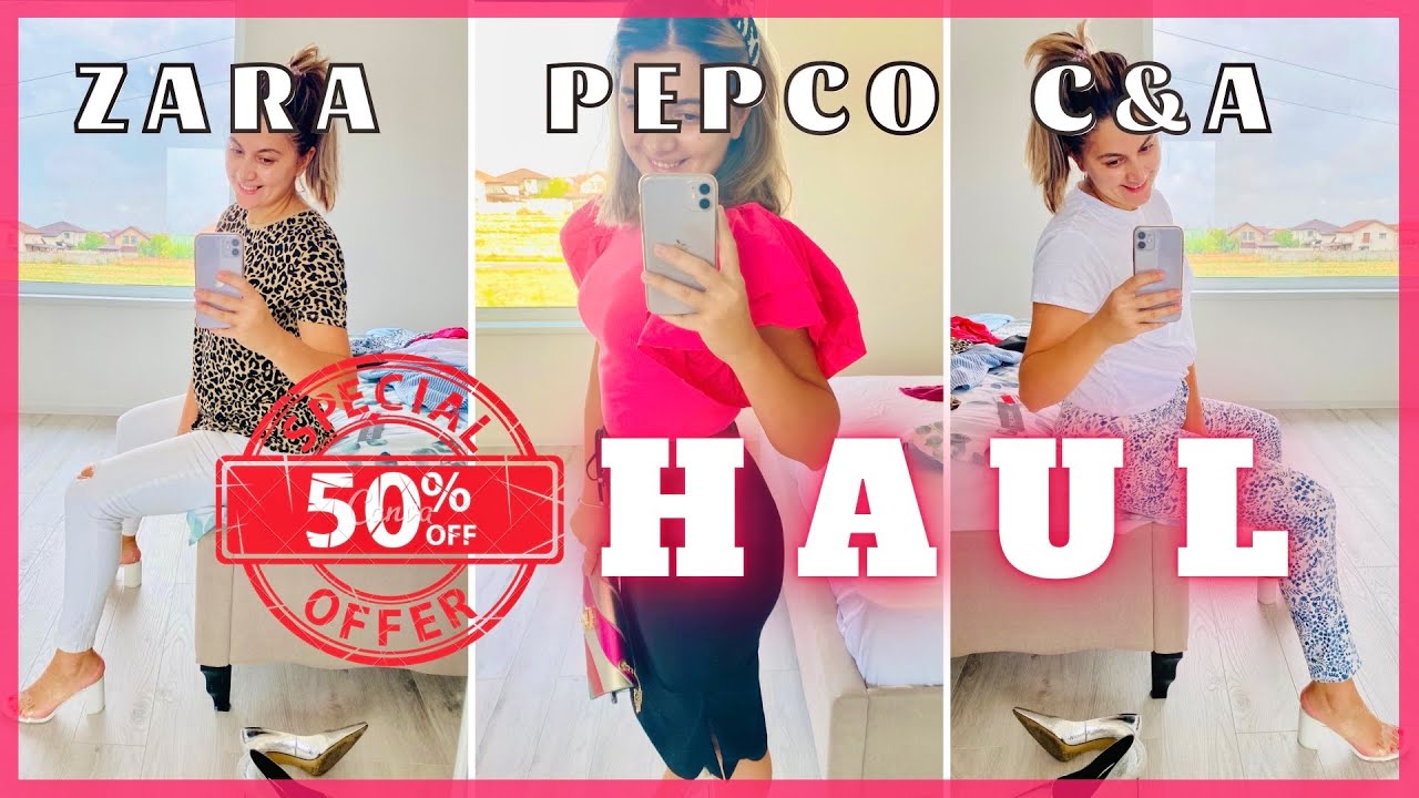 HAUL ZARA, PEPCO & C&A🛍 TOP HAINE LA REDUCERE SUB 50 DE LEI + TRY ON| Rebeca Lupu