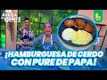¡Hamburguesa de cerdo con puré de papa! Aprende esta deliciosa receta con Nelly | Arriba Mi Gente
