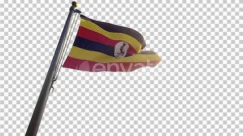 Uganda Flag on a Flagpole with Alpha-Channel | Motion Graphics - Envato elements