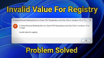 Invalid Value For Registry Error Solved Windows 8\10\11