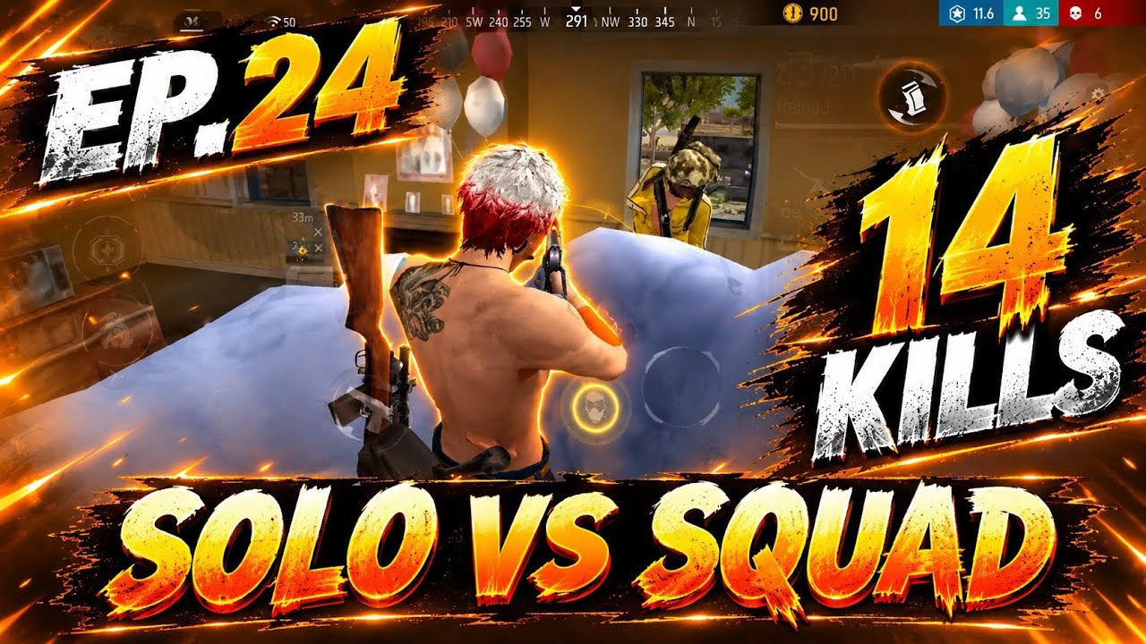 EP.24 | 14 Kills Solo vs Squad Full Gameplay | Free Fire MAX - YouTube