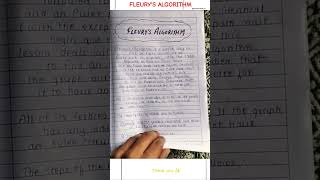 Fleury's Algorithm basic overview || Important highlights for practicum||Fourth sem math#like&share✨