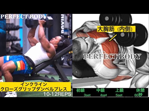 【筋トレ】胸を大きくする方法【ダンベル編】【6種目】