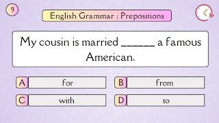 Test your English Grammar PREPOSITIONS Quiz #1 : Can you score 30/30 on this?