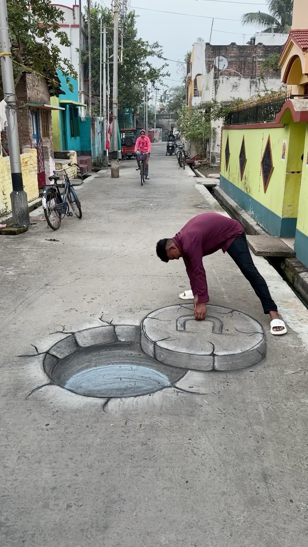 3D ￼sinkhole #art #shorts