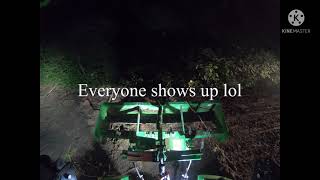 #9 grading a log road with John Deere 2038R and Frontier bb5072 box blade at night ￼