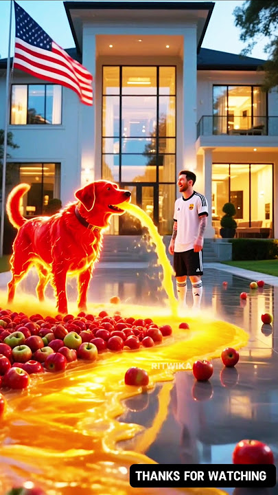 Lionel Messi's Dog Gives Millions Of Liters Of Apple Juice 🐕😭 #messi #ai #viralshorts