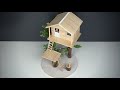 Wow! a house on a tree | Making a small Popsicle Stick House.