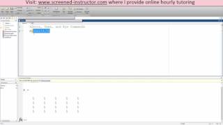 MATLAB Zeros, Ones, and Eye Commands