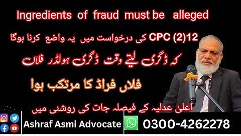 "ingredients Of Fraud Must Be Alleged In Applicaion 12(2)cpc" - Mere Assertion Is Not Sufficient