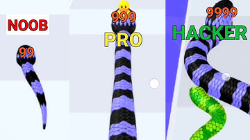 Noob Vs Pro Vs Hacker Snake Run Race 3d New Update Gameplay 46