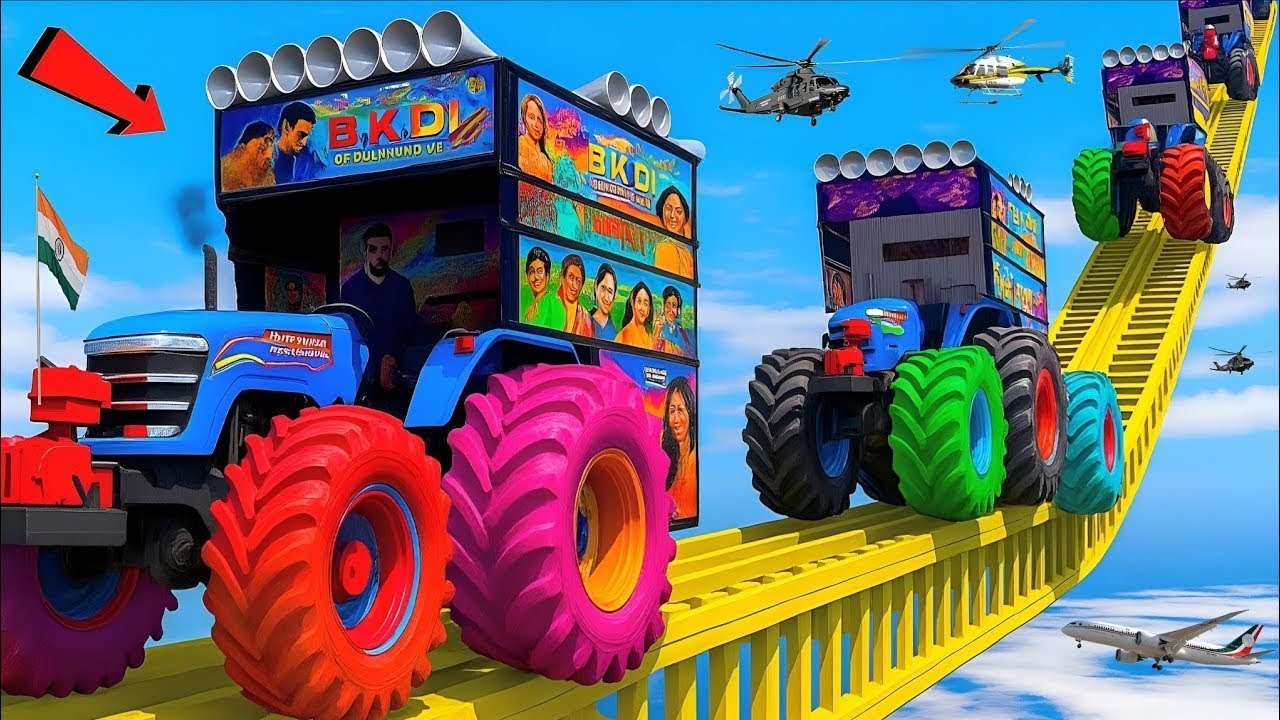 GTA:5 World's Highest ! 😱🫨🫨 TRIED THE IMPOSSIBLE 🙄🫨🇮🇳 SUPER MEGA RAMP CHALLENGE ! INDIAN All DJ