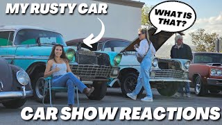 Took My Rusty Car To A Classic Car Show - People REACT To My 1956 Chevy