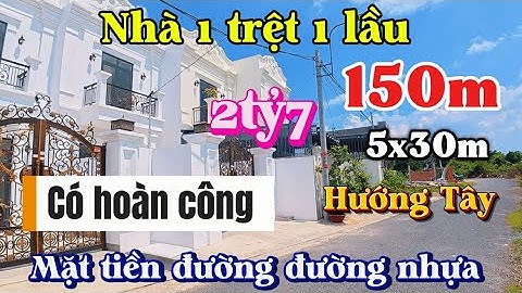Đất Cần Giuộc Giá Rẻ| Nhà 1 trệt 1 lầu mặt tiền đường nhựa 4 phòng ngủ có hoàn công 