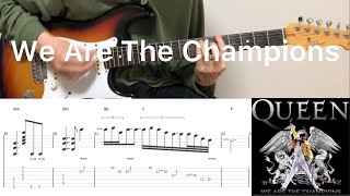 Queen - We Are The Champions (guitar cover with tabs & chords)