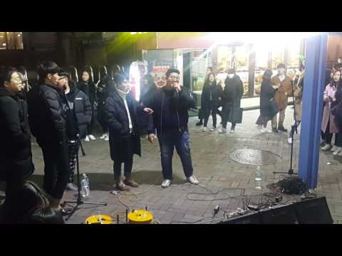 윤딴딴 ☆겨울을 걷는다☆ 커버 (부산 버스킹팀 BGM crew) 홍대버스킹 20170224금 [Korean Hongdae Kpop Street Busking]