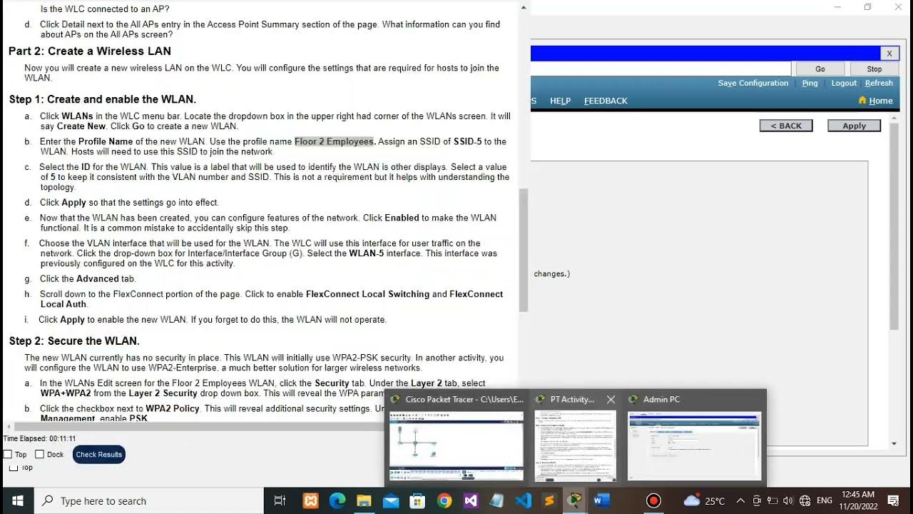 13 2 7 packet tracer configure a basic wlan on the wlc youtube