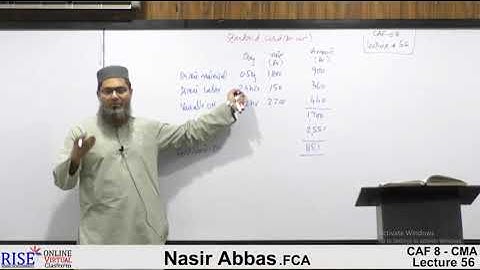 Lecture-56 #CAF8 Cost and Management Accounting By Sir Nasir Abbas #Riselecture #ICAP #CA #cma #icap