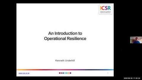 Operational Resilience - Introduction with Kenneth Underhill