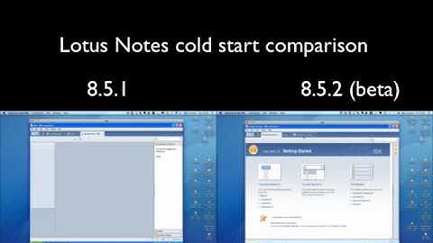 Lotus Notes 852 (beta) cold start test on Windows