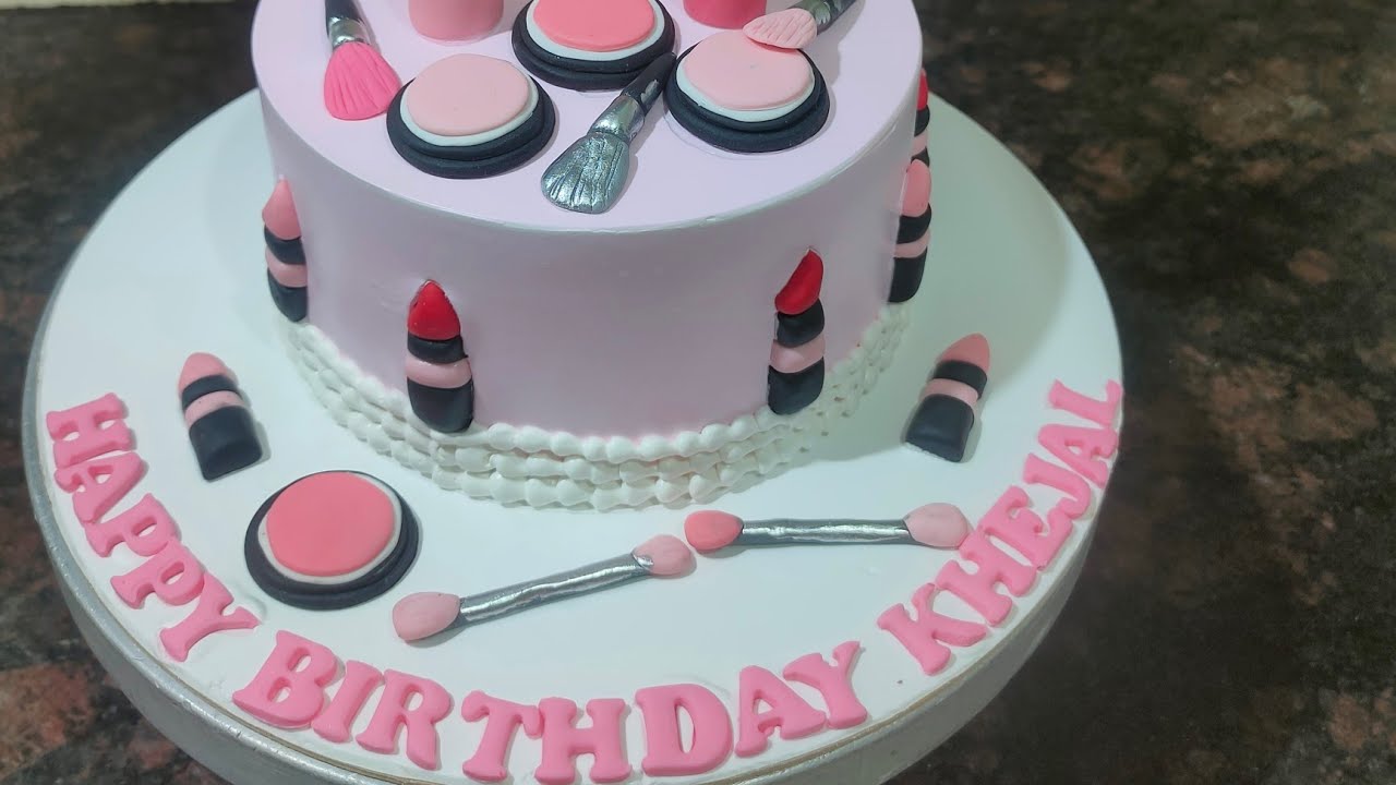 Makeup Theme cake Making|| Makeup Kit cake design|| 