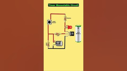 Timer Monostable Circuit diagram |Transistor delay timer#shortvideo #electronic #3danimation