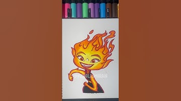 Drawing 🔥Ember Lumen🔥from Elemental #art #posca