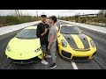WE RACED FOR $100,000! (Porsche 911 GT2 RS vs Lamborghini Huracan Performante)