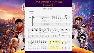 Video thumbnail of "Recuérdame (Arrullo) Coco (Partitura de Guitarra) /Remember me Guitar Score"