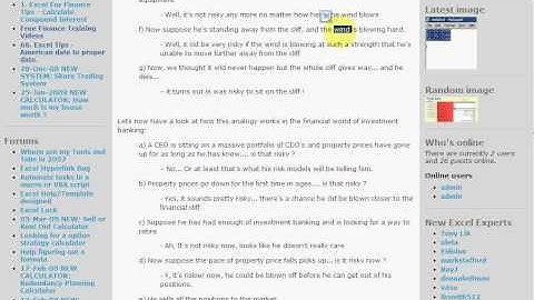 ExcelExperts.com -Excel For Finance Tips What is RISK ?