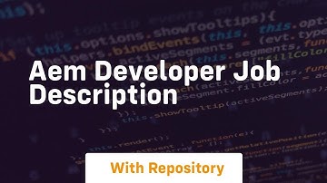 aem developer job description