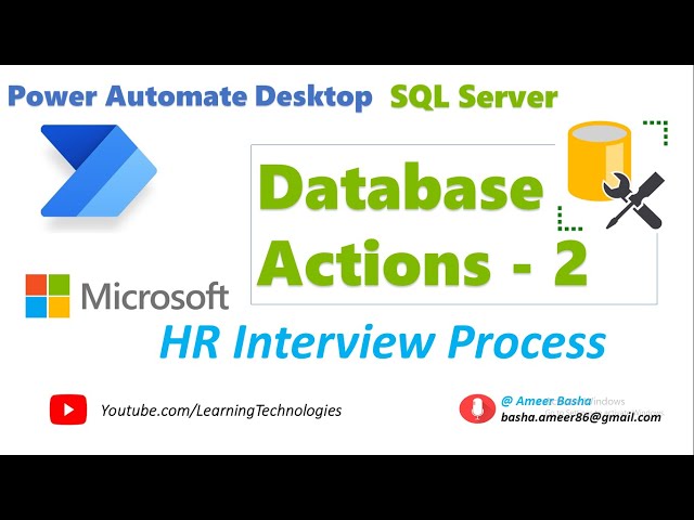 Power Automate Desktop ||  Module 7 :Database Actions with  Stored Procedure class=