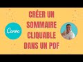 Créer un sommaire cliquable en PDF avec Canva